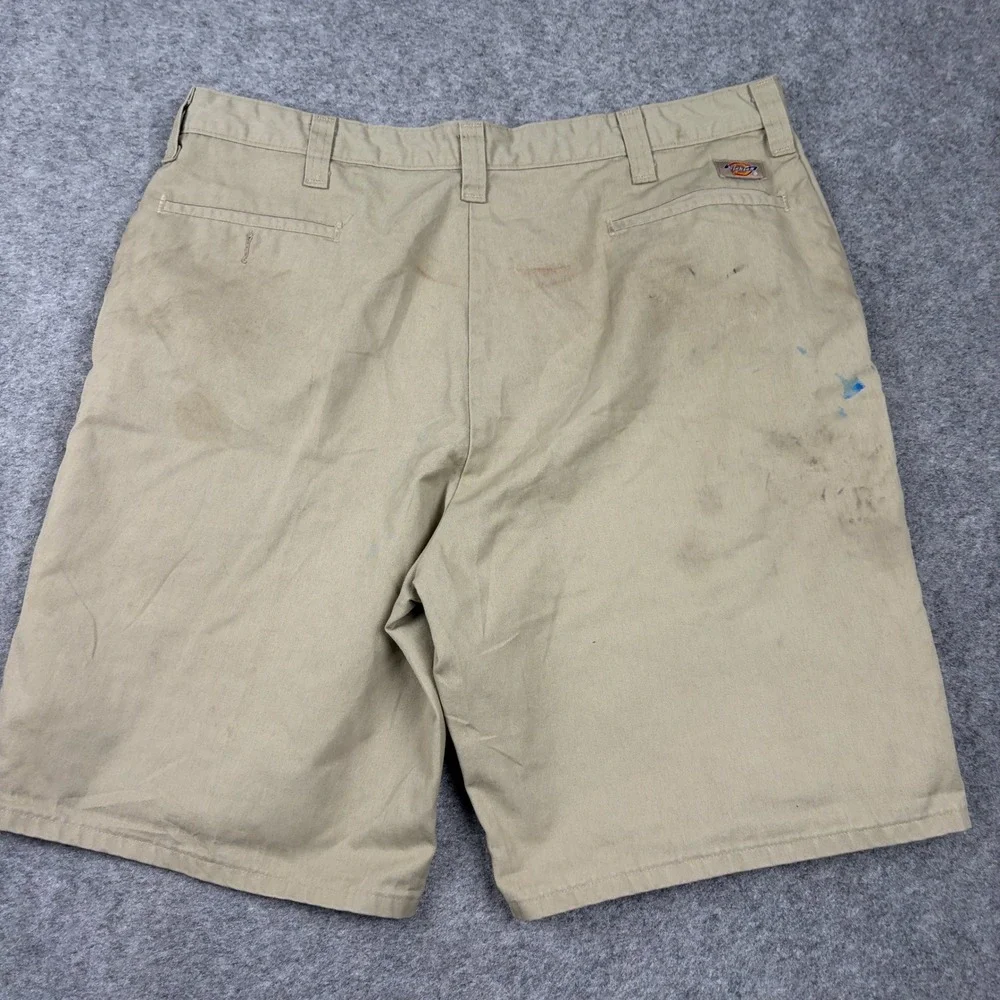 Dickies Work‎ Shorts Mens 40 Tan Khaki Distressed Utility Twill Outdoor Workwear